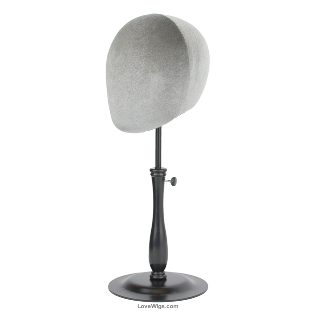 WIG DISPLAY STAND – GREY VELVET HEAD