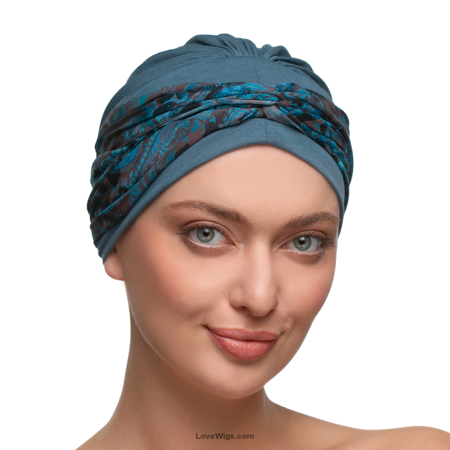 TURBAN BEATA # SZ-9+BM007 NIEBIESKI