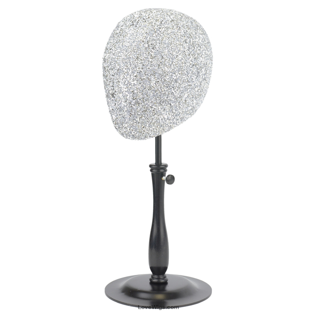 WIG DISPLAY STAND – SILVER CRYSTAL HEAD