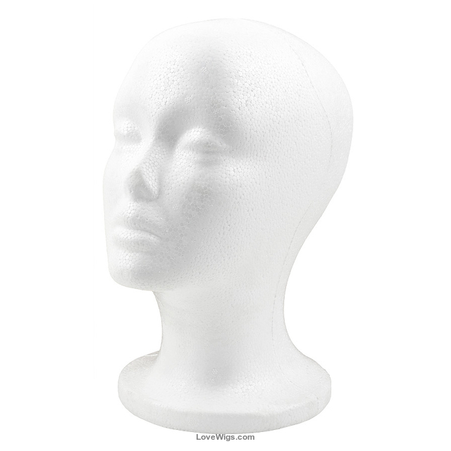 STYROFOAM WIG HEAD, FEMALE