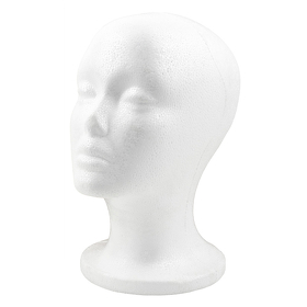 STYROFOAM WIG HEAD, FEMALE